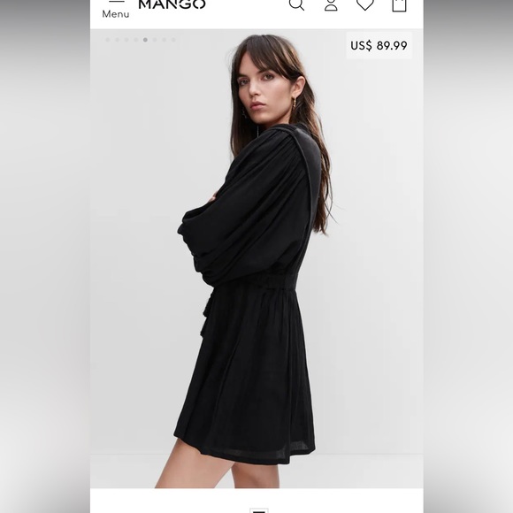 mango textured dress with bows - Picture 4 of 7